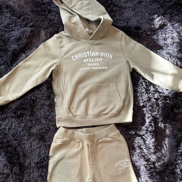 Boys Christian Dior Khaki/Green Atelier Hoodie & jogging pants set. - Picture 2 of 3